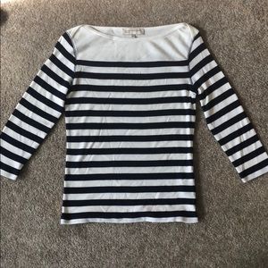 Navy & white stripe 3/4 sleeve Jones New York top